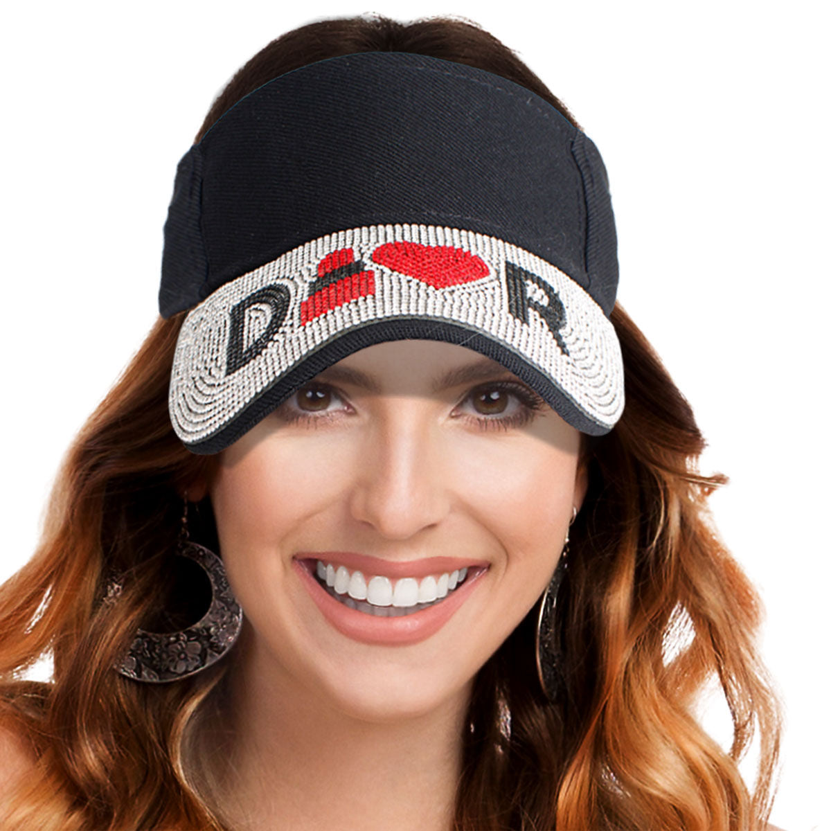 Clear Rhinestone Visor Hat for Women – Adjustable Sparkle Sun Visor