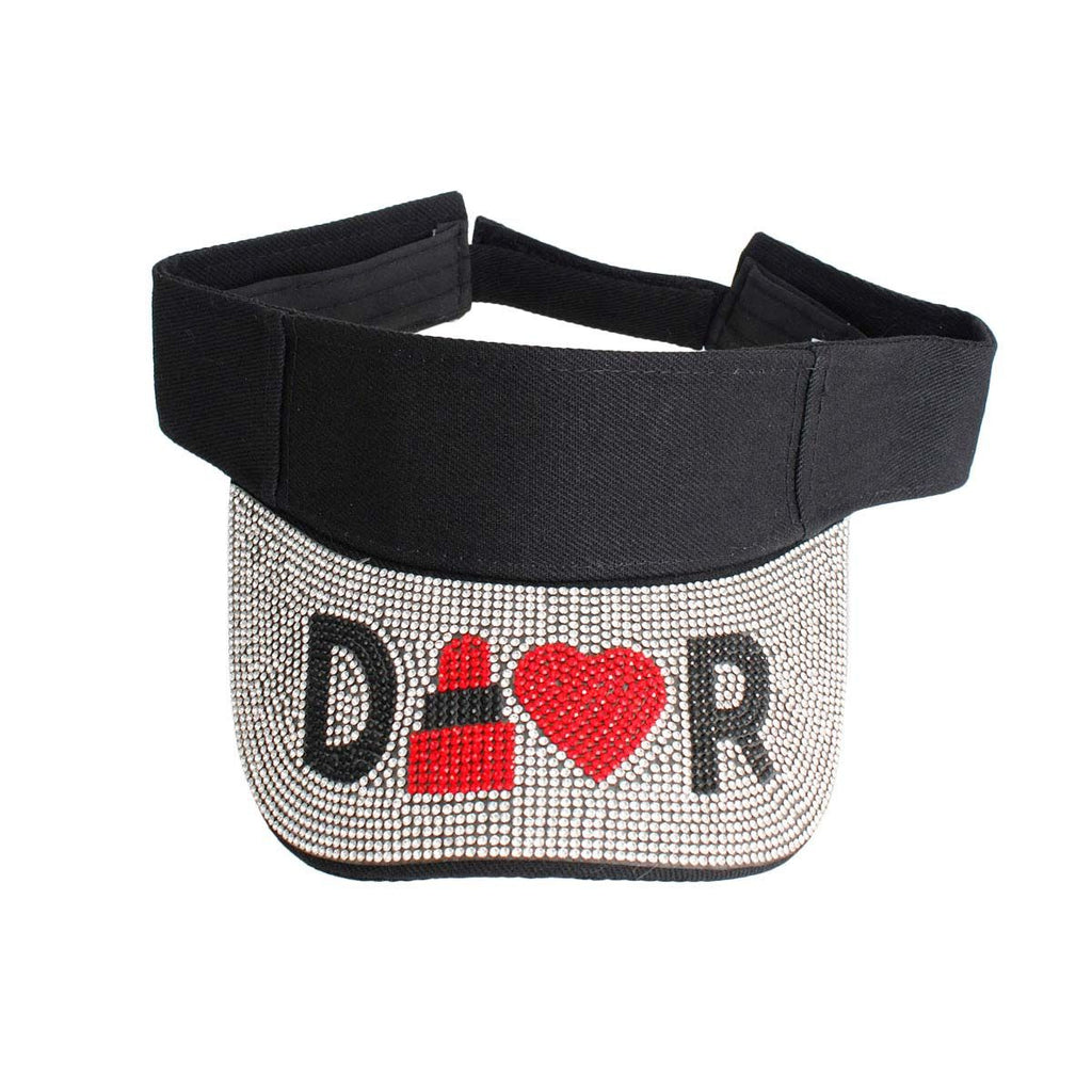 Clear Rhinestone Visor Hat for Women – Adjustable Sparkle Sun Visor