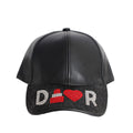 Black Faux Leather Visor Baseball Hat – Adjustable Fit