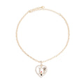 Clear Rhinestone Heart Pendant Necklace – Gold-Tone Chain Necklace for Women