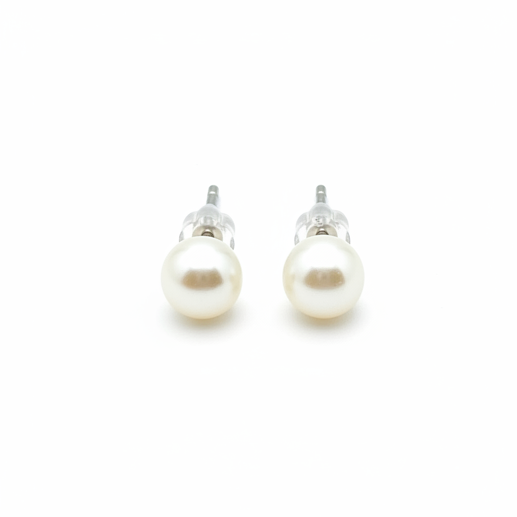 Pearl Stud Earrings - Clean Product Shot