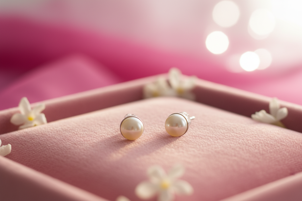 Pearl Stud Earrings - Editorial Styled