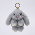 Fluffy Grey Plush Bunny Keychain | Faux Fur Bag Charm