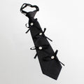Black Rhinestone Ribbon Bow Necktie Necklace