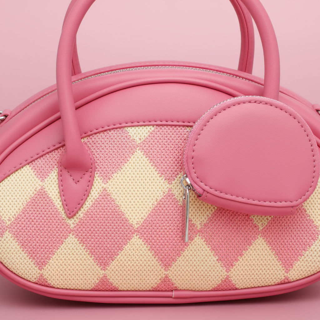 Pink Harlequin Bag - Detail