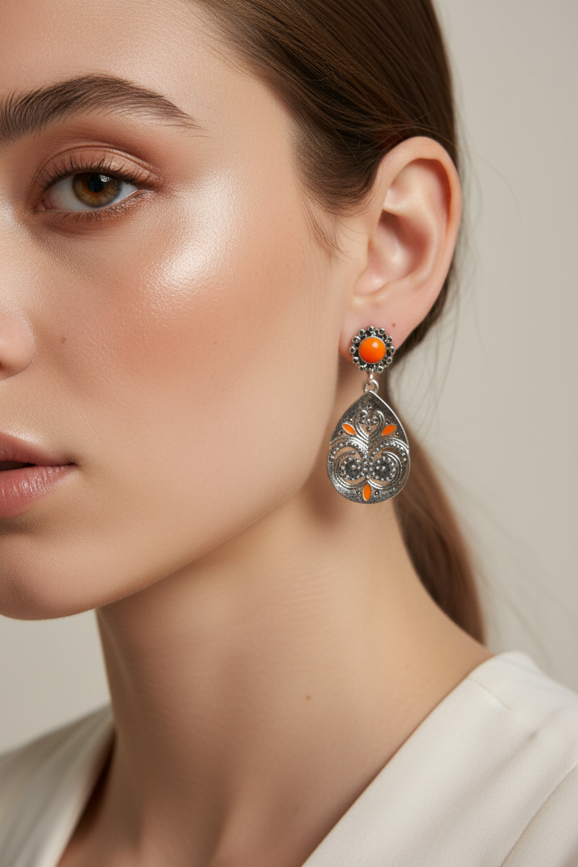 Women's 6-Pair Boho Mixed Stud Earring Set Silver Tone